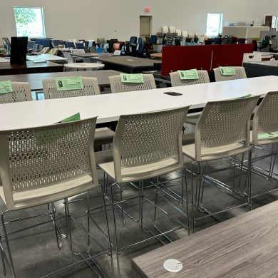 white bar height table