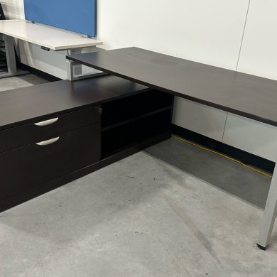 L Desk with Credenza