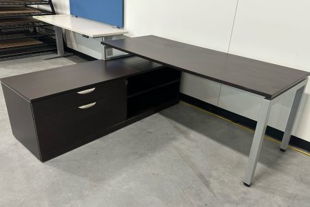 L Desk with Credenza