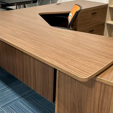 Global Walnut L Desk