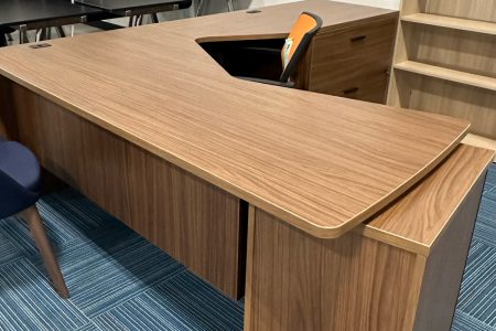 Global Walnut L Desk