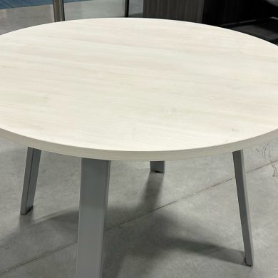 Round white oak table