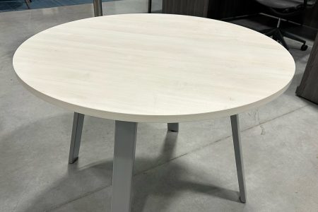 Round white oak table